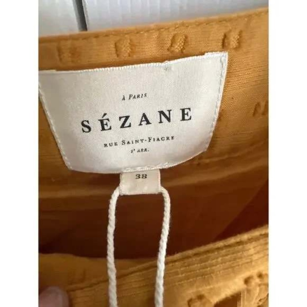 NWT Sézane Albana Maxi Dress - Safran Saffron Yellow - 100% Cotton - Size 38 / 6 - Picture 5 of 8